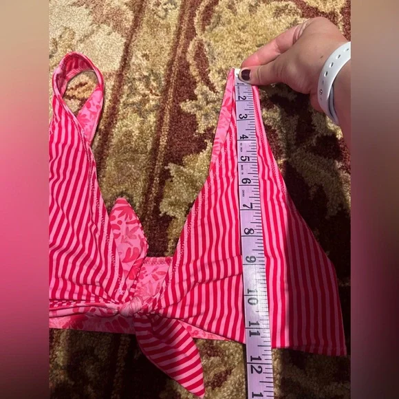 Pink Striped and Floral Reversible Vineyard Vines Bikini Set - Picture 6 of 11